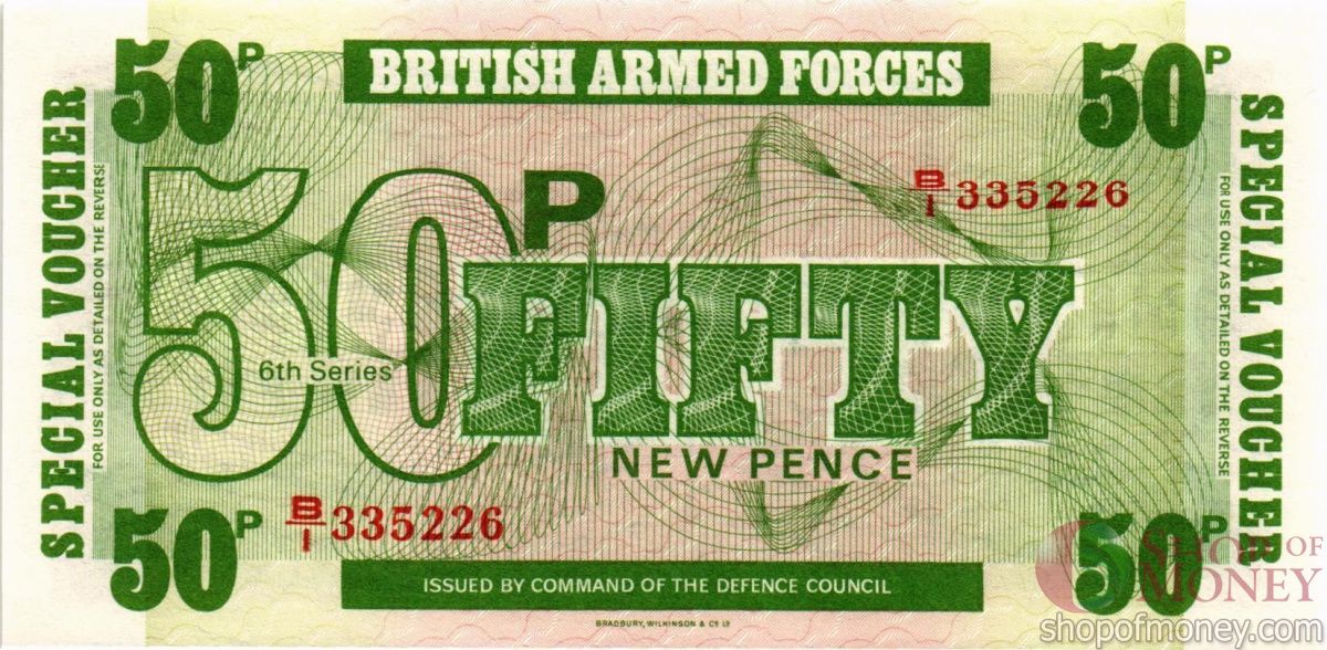 ВЕЛИКОБРИТАНИЯ/АНГЛИЯ 50 ПЕНСОВ (БРИТАНСКАЯ АРМИЯ) 1