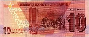 ЗИМБАБВЕ 10 ДОЛЛАРОВ 2