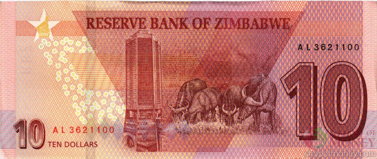 ЗИМБАБВЕ 10 ДОЛЛАРОВ 2
