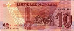 ЗИМБАБВЕ 10 ДОЛЛАРОВ 2