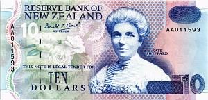 НОВАЯ ЗЕЛАНДИЯ 10 ДОЛЛАРОВ (-AA-) 1