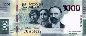МЕКСИКА 1000 ПЕСО (НАДПЕЧАТКА) 1
