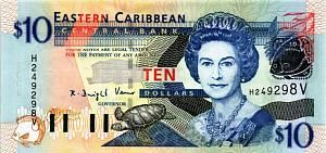 ВОСТОЧНЫЕ КАРИБЫ 10 ДОЛЛАРОВ (V - СЕНТ ВИНСЕНТ) 1