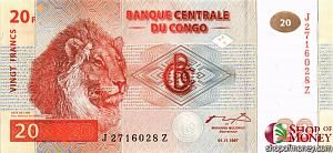 КОНГО ДР 20 ФРАНКОВ 1