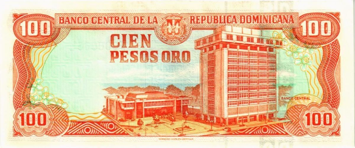 ДОМИНИКАНСКАЯ РЕСПУБЛИКА 100 ПЕСО (НИЗКИЙ НОМЕР) 2