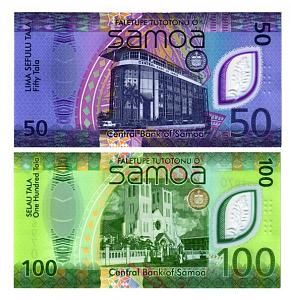 САМОА НАБОР 50-100 ТАЛА (ОДИНАКОВЫЙ СЕРИЙНЫЙ НОМЕР) 2