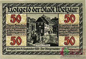 ГЕРМАНИЯ 50 ПФЕННИГОВ (НОТГЕЛЬД) 1