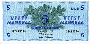 ФИНЛЯНДИЯ 5 МАРОК (Litt. B) 1