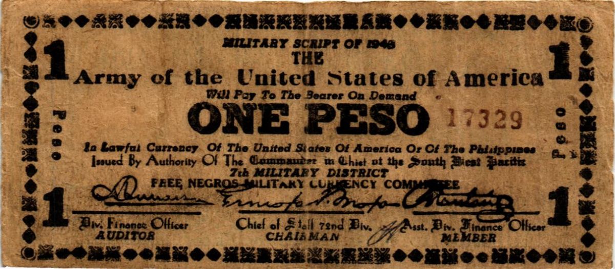 ФИЛИППИНЫ 1 ПЕСО "Army of the United States of America" (N47) 1