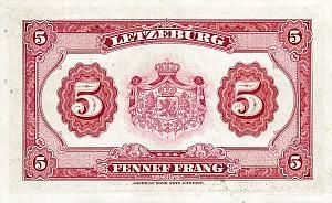 ЛЮКСЕМБУРГ 5 ФРАНКОВ 2