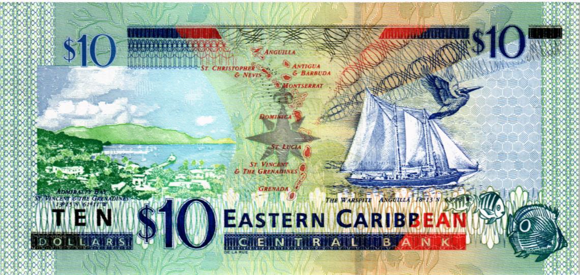 ВОСТОЧНЫЕ КАРИБЫ 10 ДОЛЛАРОВ (K - СЕНТ КИТС) 2