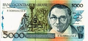 БРАЗИЛИЯ 5 КРУЗАДОС (НАДПЕЧАТКА) 1