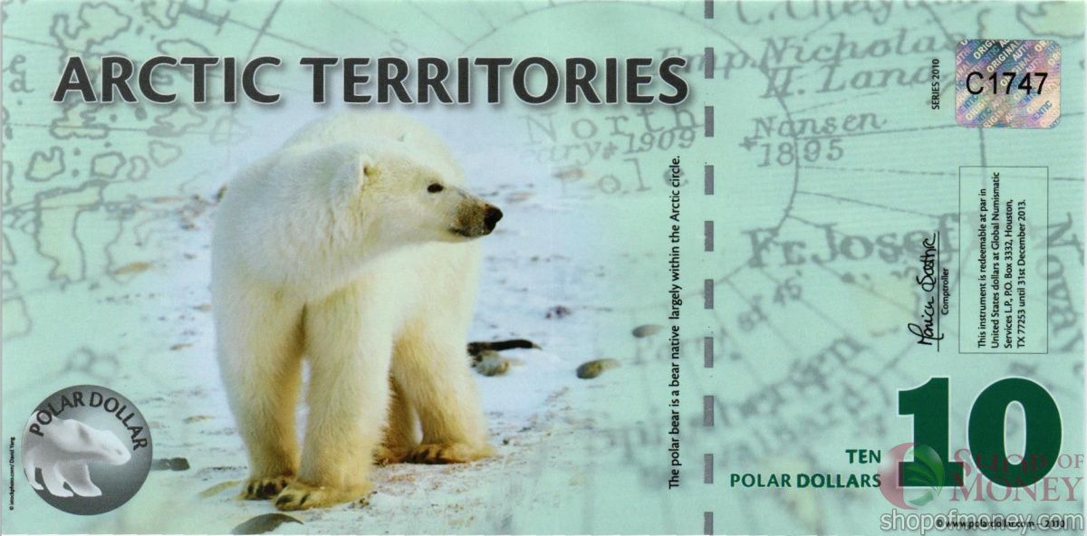 АРКТИЧЕСКИЕ ТЕРРИТОРИИ 10 ДОЛЛАРОВ 1