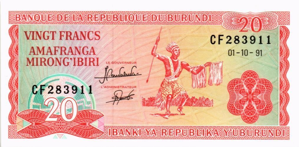 БУРУНДИ 20 ФРАНКОВ 1