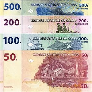 КОНГО ДР НАБОР 500-200-100-50 ФРАНКОВ 2