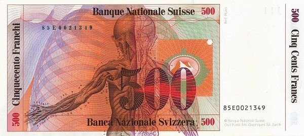ШВЕЙЦАРИЯ 500 ФРАНКОВ 2