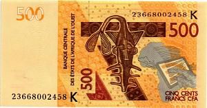 WAS - СЕНЕГАЛ 500 ФРАНКОВ (K) 1