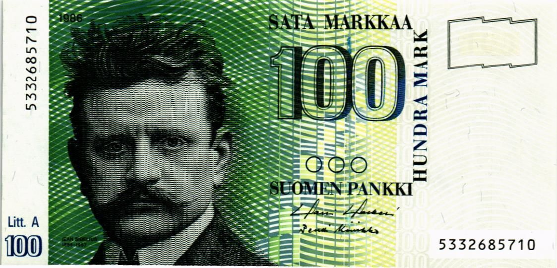 ФИНЛЯНДИЯ 100 МАРОК (Litt. A) 1