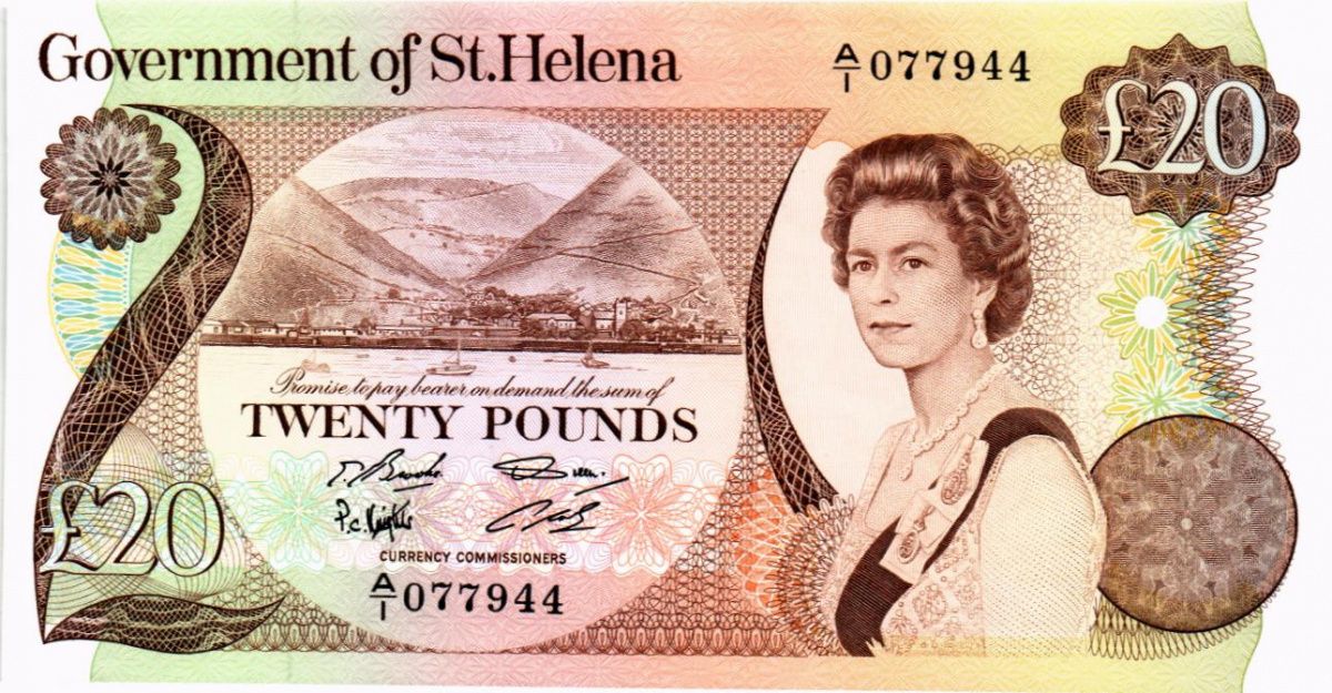 ОСТРОВ СВЯТОЙ ЕЛЕНЫ 20 ФУНТОВ 1