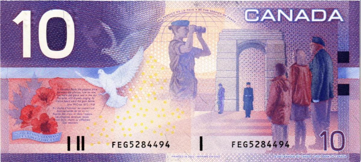 КАНАДА 10 ДОЛЛАРОВ 2