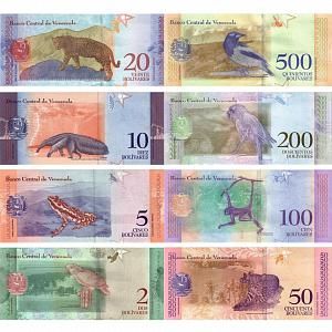 ВЕНЕСУЭЛА НАБОР 8 БАНКНОТ 2-5-10-20-50-100-200-500 БОЛИВАР 2