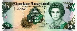 КАЙМАНОВЫ ОСТРОВА 5 ДОЛЛАРОВ (C/2) 1