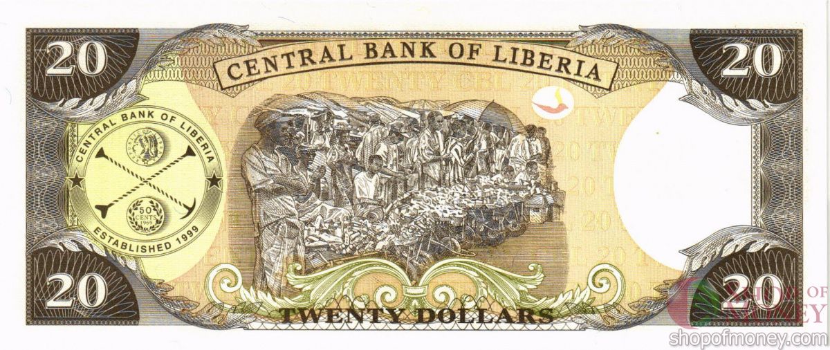 ЛИБЕРИЯ 20 ДОЛЛАРОВ 2