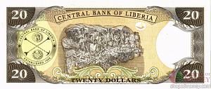 ЛИБЕРИЯ 20 ДОЛЛАРОВ 2