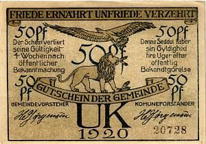 ДАНИЯ-ГЕРМАНИЯ 50 ПФЕННИГОВ (НОТГЕЛЬД) 2