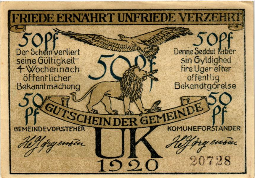 ДАНИЯ-ГЕРМАНИЯ 50 ПФЕННИГОВ (НОТГЕЛЬД) 2