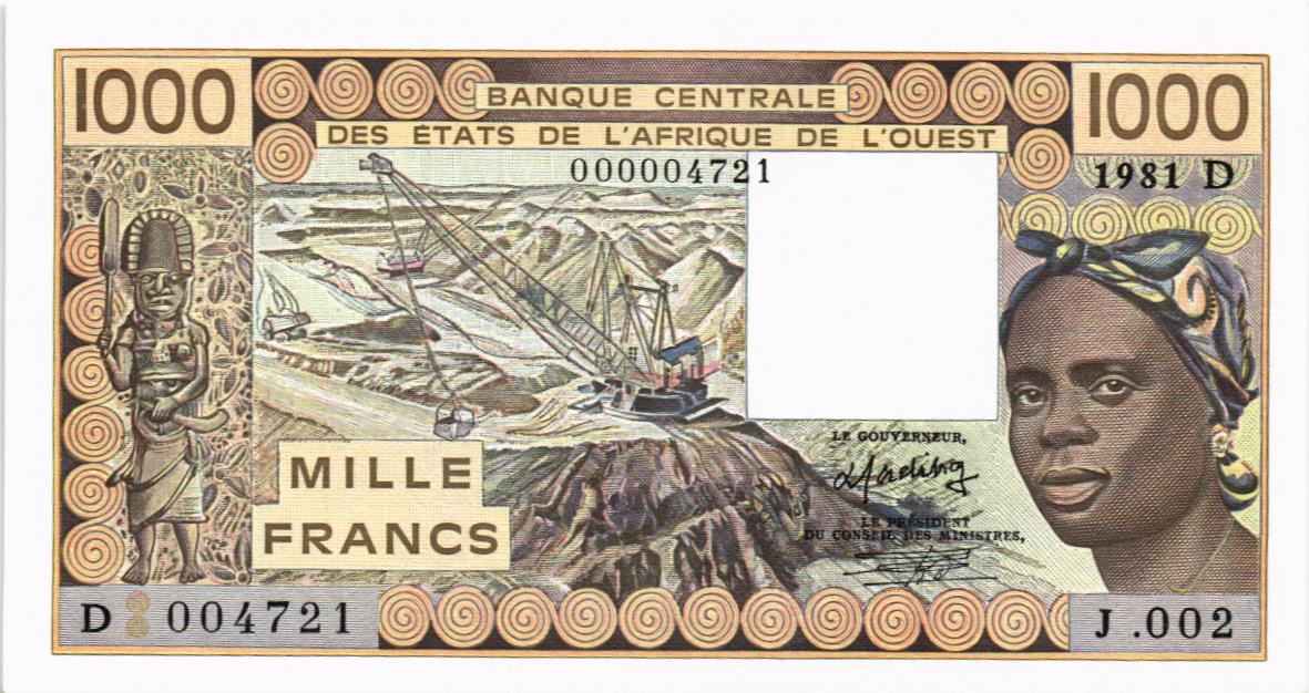 WAS - ЗАПАДНАЯ АФРИКА 1000 ФРАНКОВ 1