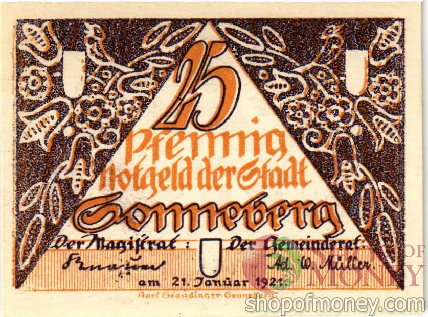 ГЕРМАНИЯ 25 ПФЕННИГОВ (НОТГЕЛЬД) 1