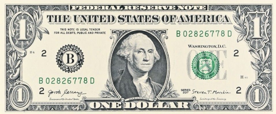 США 1 ДОЛЛАР (B - НЬЮ-ЙОРК - PMG - GRADE 64) #B02826778D 3