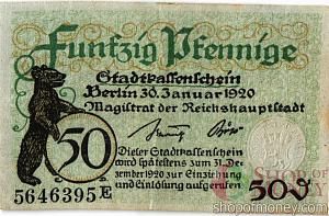 ГЕРМАНИЯ 50 ПФЕННИГОВ (НОТГЕЛЬД) 1