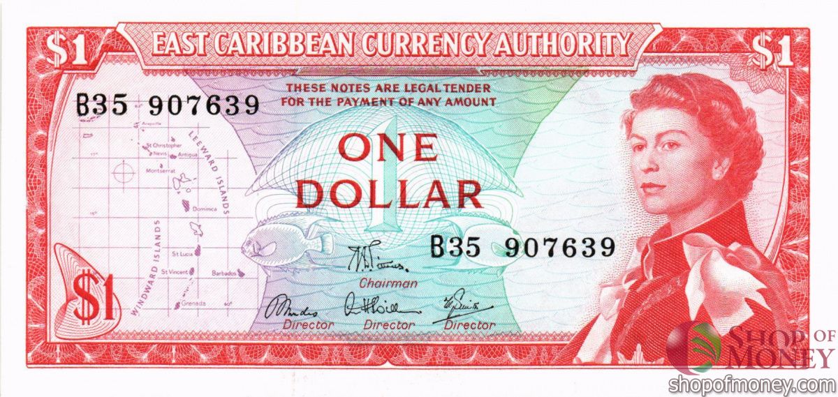ВОСТОЧНЫЕ КАРИБЫ 1 ДОЛЛАР 1