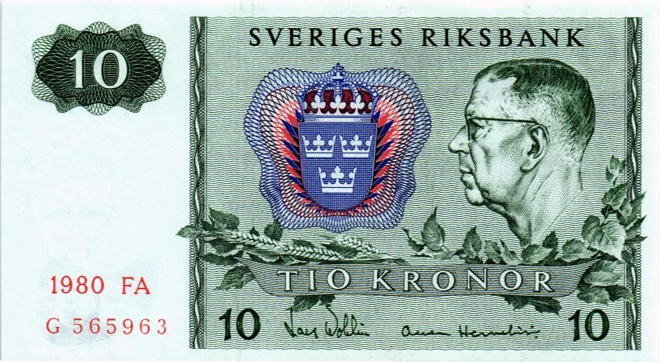 ШВЕЦИЯ 10 КРОН 1