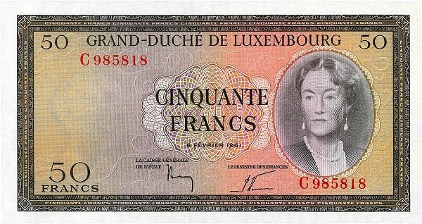 ЛЮКСЕМБУРГ 50 ФРАНКОВ 1