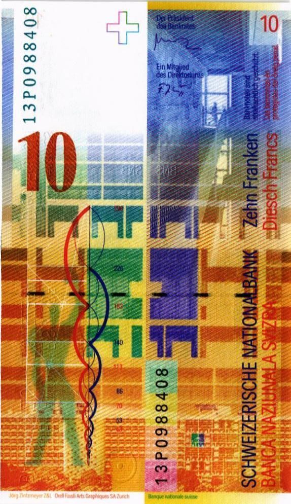 ШВЕЙЦАРИЯ 10 ФРАНКОВ 2