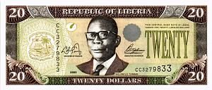 ЛИБЕРИЯ 20 ДОЛЛАРОВ 1