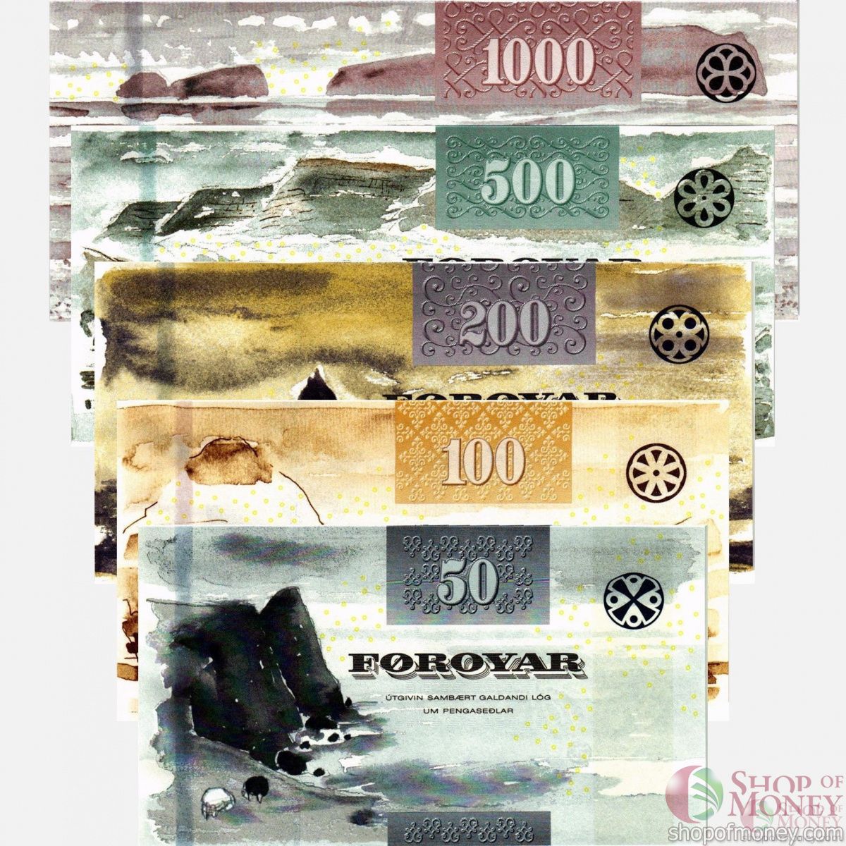 ФАРЕРСКИЕ ОСТРОВА 50 100 200 500 1000 КРОН 2