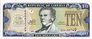 ЛИБЕРИЯ 10 ДОЛЛАРОВ 1