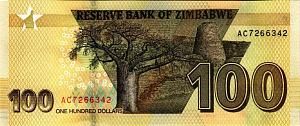ЗИМБАБВЕ 100 ДОЛЛАРОВ 2