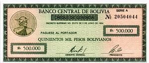 БОЛИВИЯ 500000 БОЛИВИАНОС 1