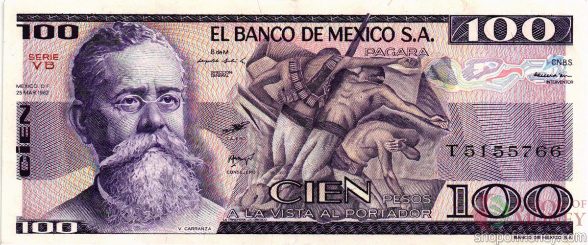 МЕКСИКА 100 ПЕСО (-VB- СЕРИЯ) 1
