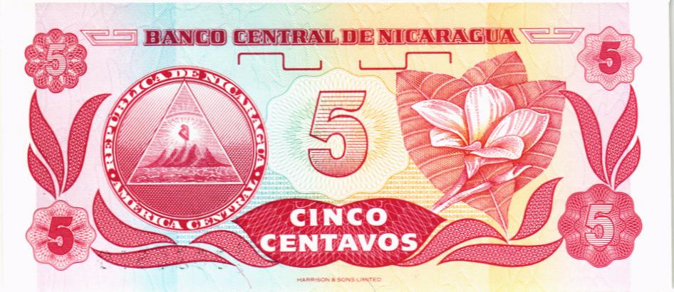 НИКАРАГУА 5 ЦЕНТАВО 2