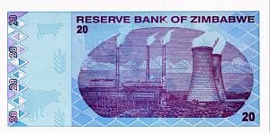 ЗИМБАБВЕ 20 ДОЛЛАРОВ 2