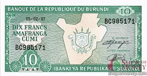 БУРУНДИ 10 ФРАНКОВ 1