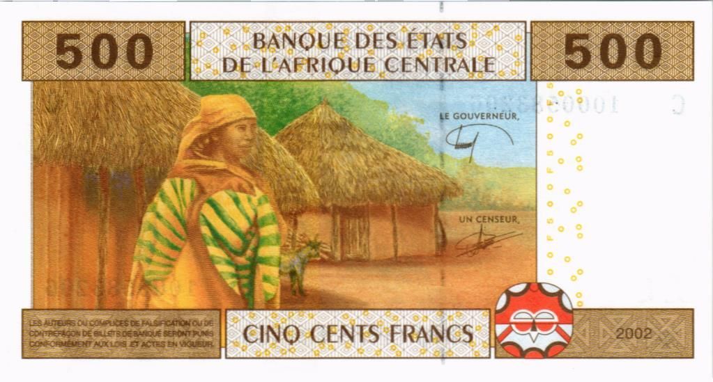 CAS - ЧАД 500 ФРАНКОВ (C) 2