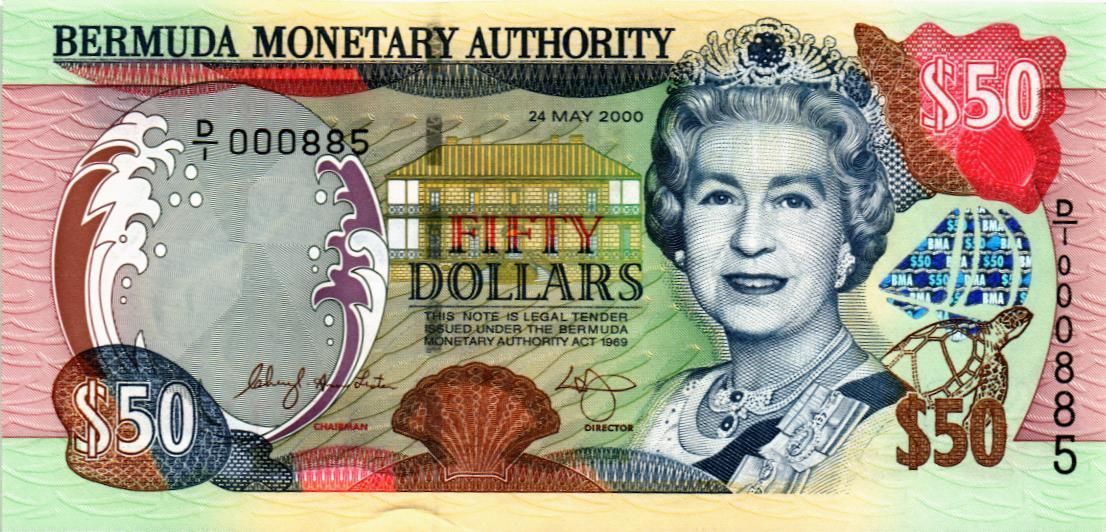 БЕРМУДСКИЕ ОСТРОВА 50 ДОЛЛАРОВ (НИЗКИЙ НОМЕР) 1
