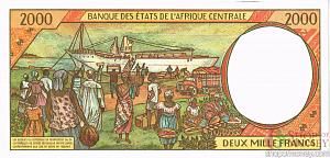 ГОСУДАРСТВА ЦЕНТРАЛЬНОЙ АФРИКИ (-C- КОНГО) 2000 ФРАНКОВ 2